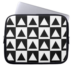 Housse Pour Ordinateur Portable Motif géométrique triangle noir et blanc