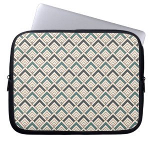 Housse Pour Ordinateur Portable Motif géométrique turquoise