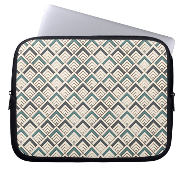 Housse Pour Ordinateur Portable Motif géométrique turquoise (Devant)