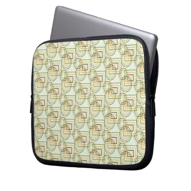 Housse Pour Ordinateur Portable Motif géométrique vert (devant gauche)