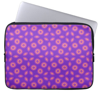 Housse Pour Ordinateur Portable Motif géométrique vibrant en violet et en ton cora