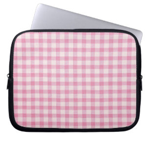 Housse Pour Ordinateur Portable Motif Gingham Rose Bébé