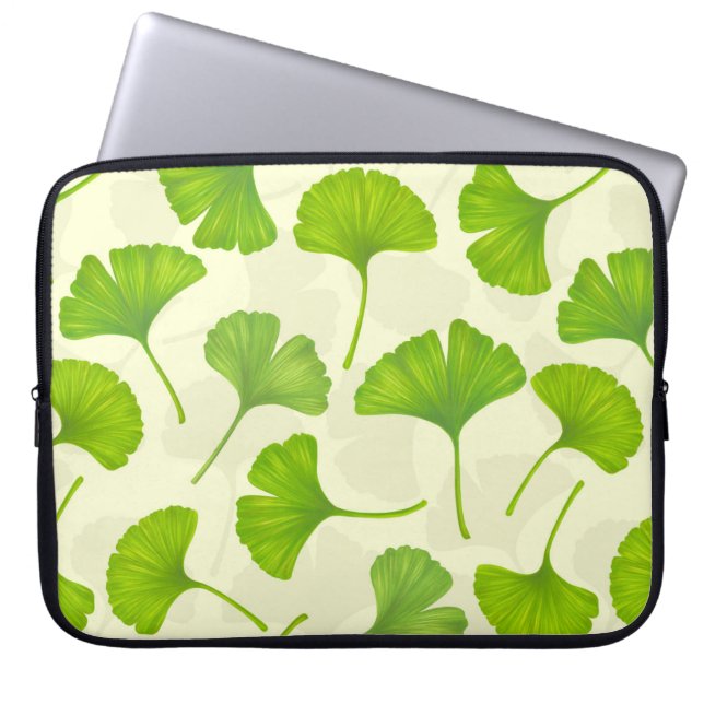 Housse Pour Ordinateur Portable Motif Ginkgo sur blanc (Devant)