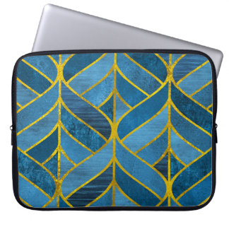 Housse Pour Ordinateur Portable Motif Gold Blue Grunge