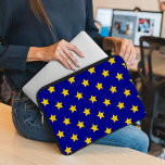 Housse Pour Ordinateur Portable Motif Gold Stars, Bleu Marine, Exclusive<br><div class="desc">Elégant,  élégant et sophistiqué motif étoiles or. Un cadeau moderne et branché,  parfait pour l'amant motif vedette dans votre vie.</div>