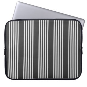 Housse Pour Ordinateur Portable Motif gris clair et charbon cinq bandes