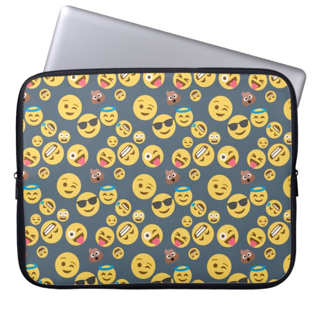Housse Pour Ordinateur Portable Motif gris idiot d'Emoji (Devant)