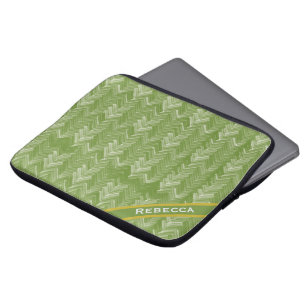 Housse Pour Ordinateur Portable Motif Herringbone sur Forest Green Personal