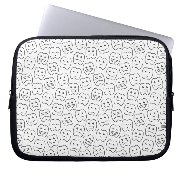 Housse Pour Ordinateur Portable Motif heureux de dents (Devant)