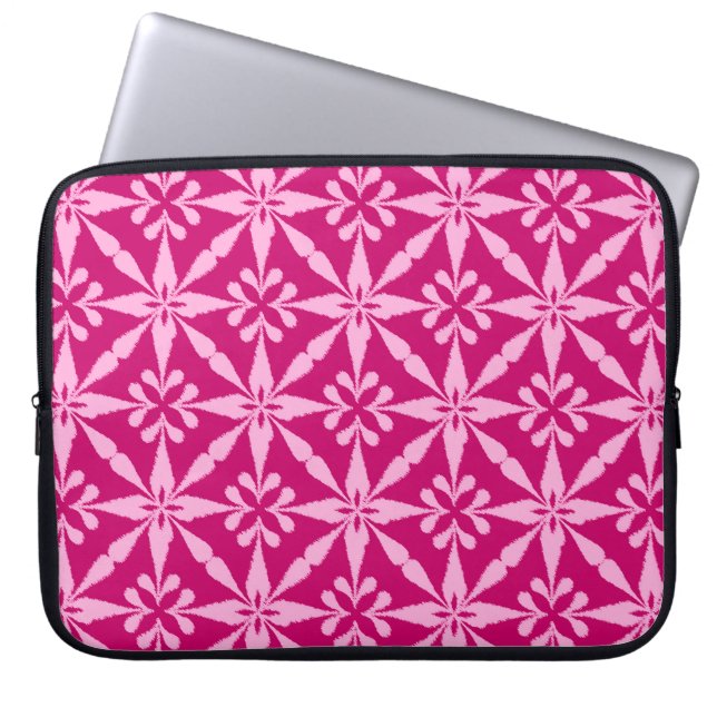 Housse Pour Ordinateur Portable Motif Ikat Star - Fuchsia rose (Devant)