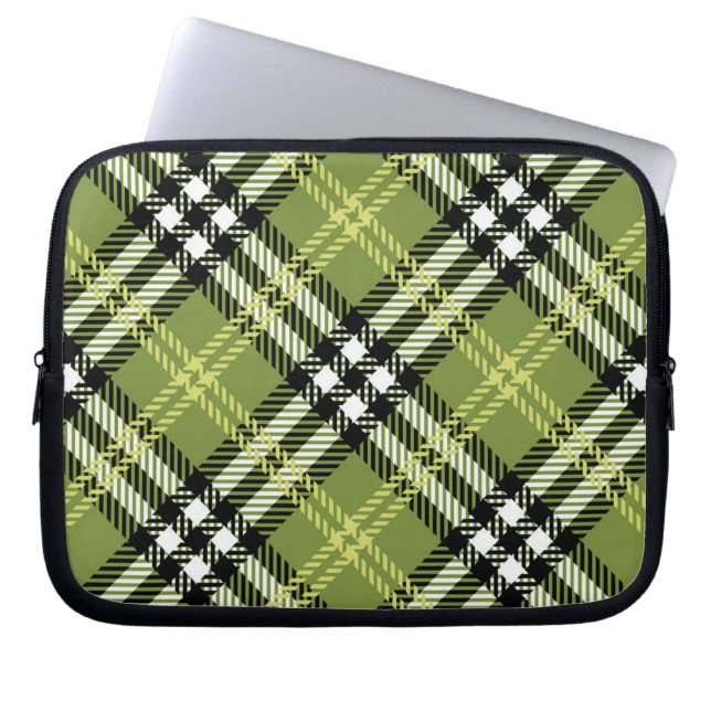 Housse Pour Ordinateur Portable Motif irlandais vert de plaid (Devant)
