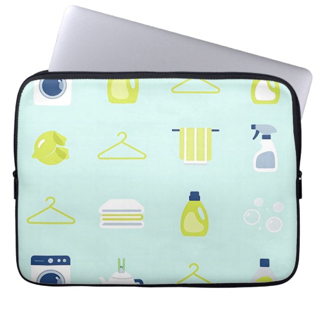 Housse Pour Ordinateur Portable Motif Jour de Lessive Fraîche (Devant)