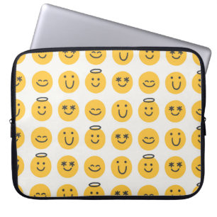 Housse Pour Ordinateur Portable Motif libre main heureux émoji sans couture. e pos