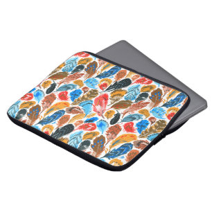 Housse Pour Ordinateur Portable Motif lumineux avec plumes d'oiseaux