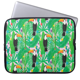 Housse Pour Ordinateur Portable Motif lumineux tropical transparent dessiné à la m