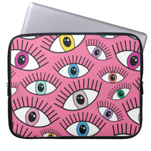 Housse Pour Ordinateur Portable Motif magique aux yeux colorés. Contexte mystique