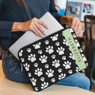 Housse Pour Ordinateur Portable Motif mâle, Patrouilles de chien, Noir et Blanc, V