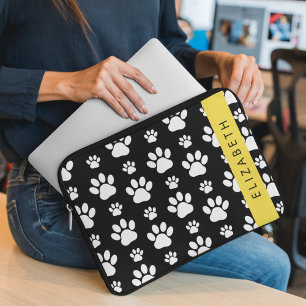 Housse Pour Ordinateur Portable Motif mâle, Patrouilles de chien, Noir et Blanc, V