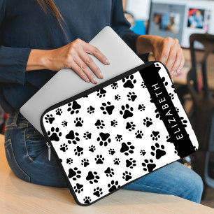 Housse Pour Ordinateur Portable Motif mâle, Patrouilles de chien, Noir et Blanc, V