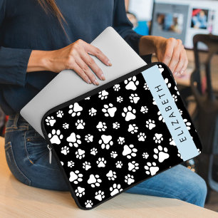 Housse Pour Ordinateur Portable Motif mâle, Patrouilles de chien, Noir et Blanc, V