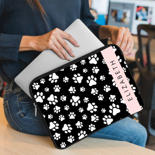 Housse Pour Ordinateur Portable Motif mâle, Patrouilles de chien, Noir et Blanc, V