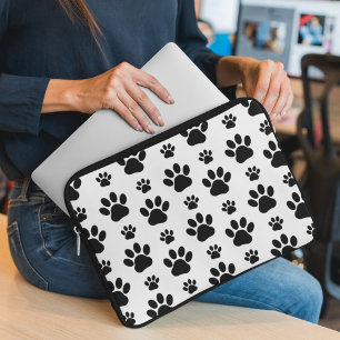 Housse Pour Ordinateur Portable Motif mâle, pattes de chien, Empreintes de pattes,