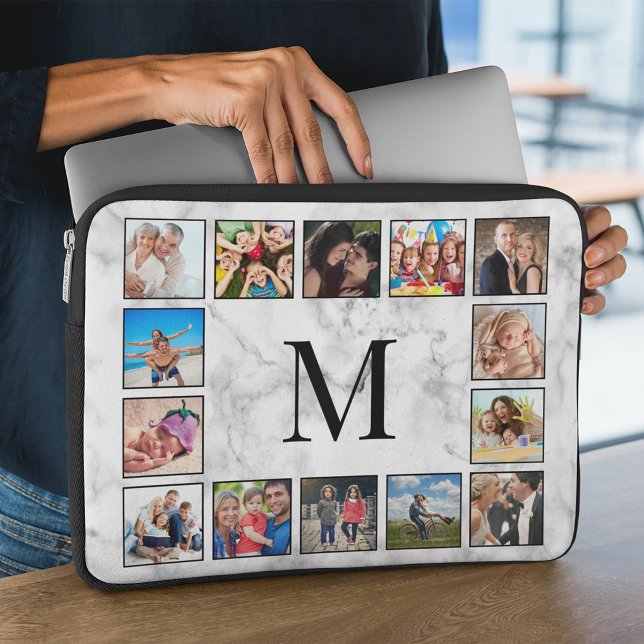 Housse Pour Ordinateur Portable Motif Marbre blanc en pierre (Créateur téléchargé)