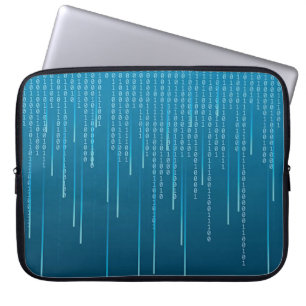 Housse Pour Ordinateur Portable Motif matriciel en bleu