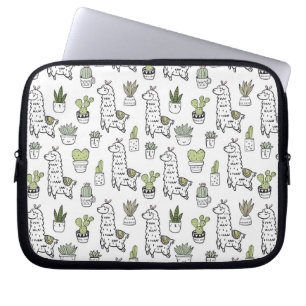Housse Pour Ordinateur Portable Motif mignon d'alpaga et de cactus