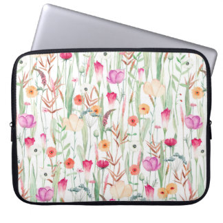 Housse Pour Ordinateur Portable Motif mignon sans soudure avec différentes fleurs 