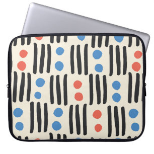 Housse Pour Ordinateur Portable Motif moderne sans couture avec rayures et points 