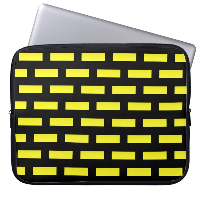Housse Pour Ordinateur Portable Motif mural noir et jaune (Devant)