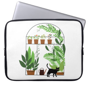 Housse Pour Ordinateur Portable Motif naturel, serre, jardinage. Clôture, écouleme