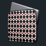 Housse Pour Ordinateur Portable Motif noir, blanc, diamant rouge<br><div class="desc">Un motif graphique élégant aux formes diamant noir et blanc imbriquées. Chaque diamant blanc contient un petit diamant rouge qui ajoute de la profondeur à la conception originale. numériquement créé une image. Copyright © 2013 Claire E. Skinner. Tous droits réservés.</div>