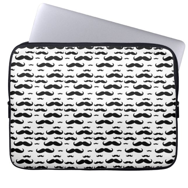 Housse Pour Ordinateur Portable Motif noir de moustache (Devant)
