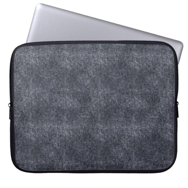 Housse Pour Ordinateur Portable Motif noir Denim (Devant)