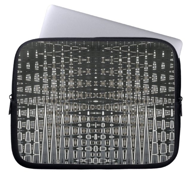 Housse Pour Ordinateur Portable Motif Noir Et Argent (Devant)