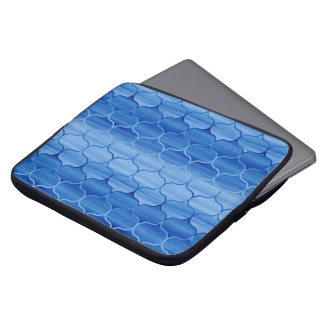 Housse Pour Ordinateur Portable Motif ondulé d'oignon bleu (Devant haut)