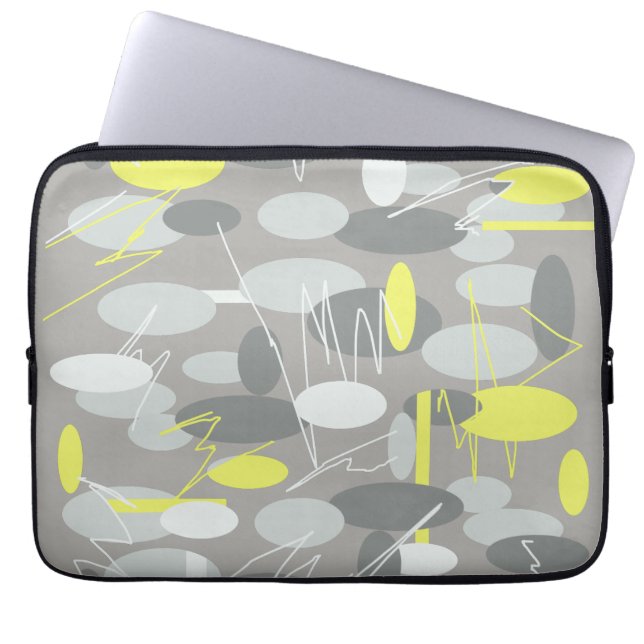 Housse pour ordinateur portable motif ovale gris t (Devant)