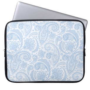 Housse Pour Ordinateur Portable Motif paisley bleu blanc