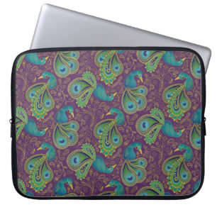 Housse Pour Ordinateur Portable Motif Paisley Paon Violet