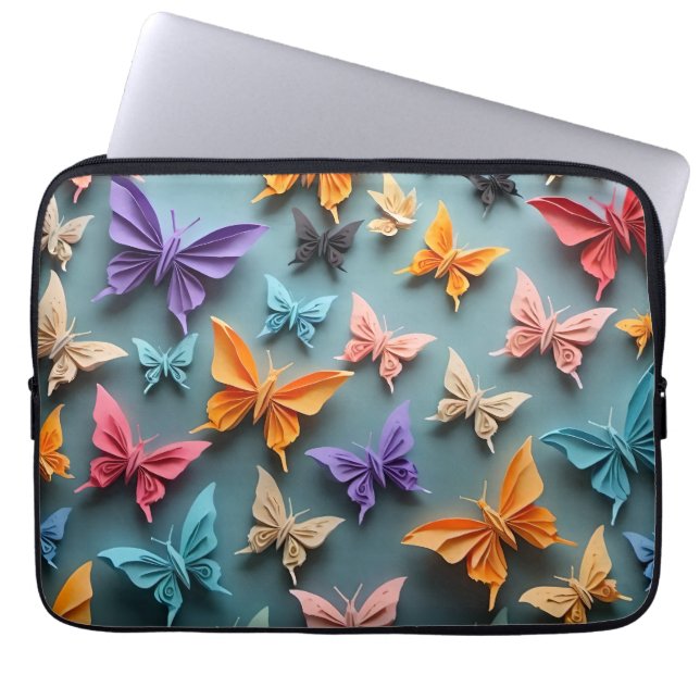 Housse Pour Ordinateur Portable Motif papillon Origami (Devant)