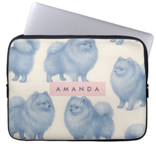 Housse Pour Ordinateur Portable Motif personnalisé de Pomeranian doux et mignon