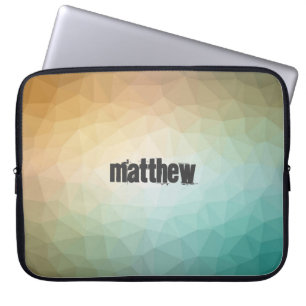 Housse Pour Ordinateur Portable Motif polygonal de couleur rétro avec personnalisa