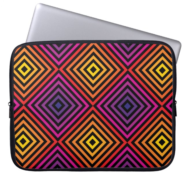 Housse Pour Ordinateur Portable Motif psychédélique Rainbow Chevron (Devant)