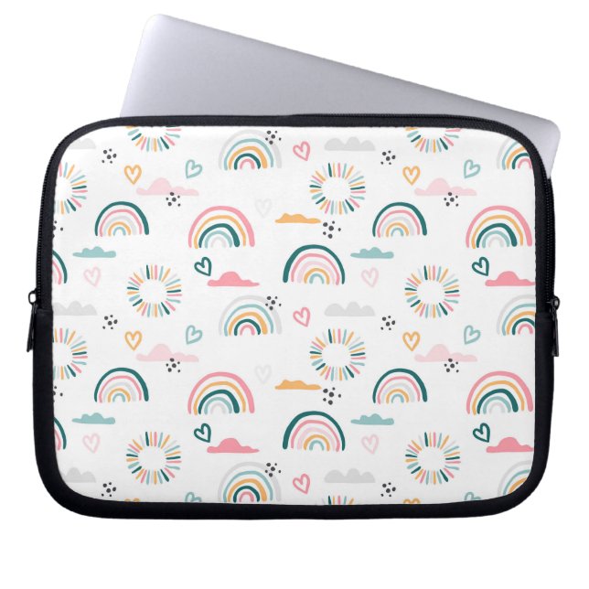 Housse Pour Ordinateur Portable Motif Rainbows & Hearts (Devant)
