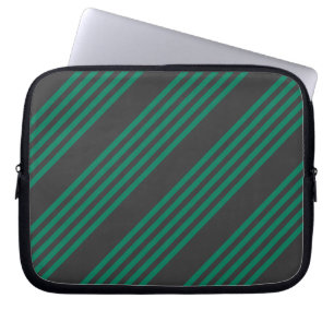 Housse Pour Ordinateur Portable Motif rayé de la forêt verte et du charbon de bois