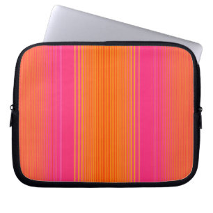 Housse Pour Ordinateur Portable Motif rayé rose et orange