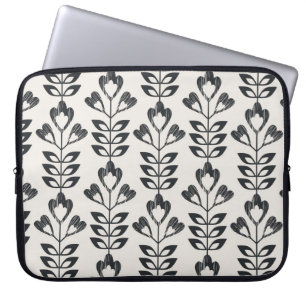 Housse Pour Ordinateur Portable motif rétro sans soudure avec fleurs abstraites et