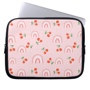 Housse Pour Ordinateur Portable Motif rose arc-en-ciel cerise
